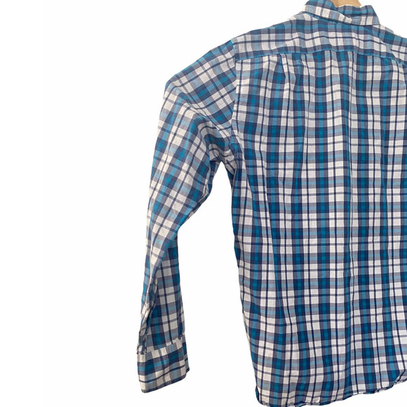 J Crew Mens Slim Fit Plaid Button Up Shirt Long Sleeve Blue M Medium - Picture 5 of 10